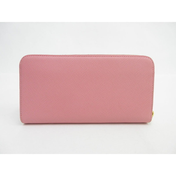 Prada Round Zip Long Wallet Pink Saffiano - Picture 2 of 8